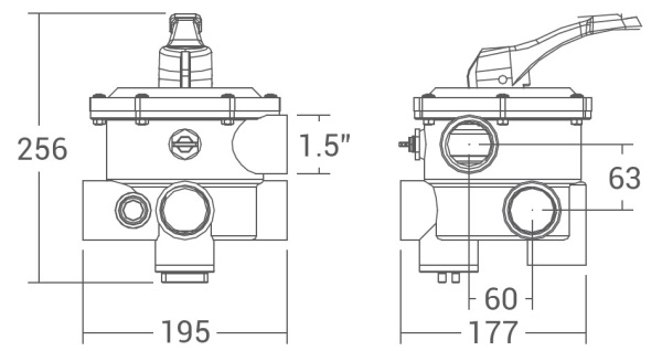 Многопозиционный вентиль MPV03 6-ходовой боковой 1,5" (черный)